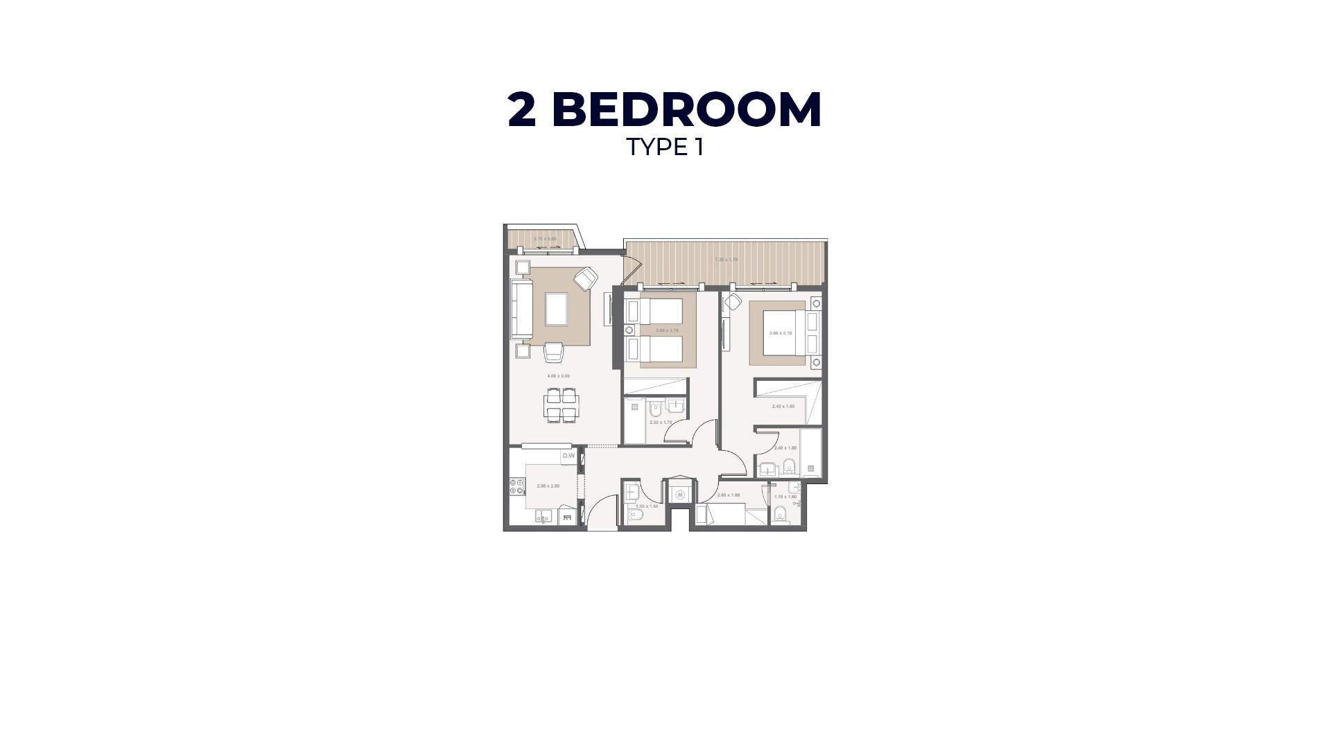 2 Bedroom Floor Plan