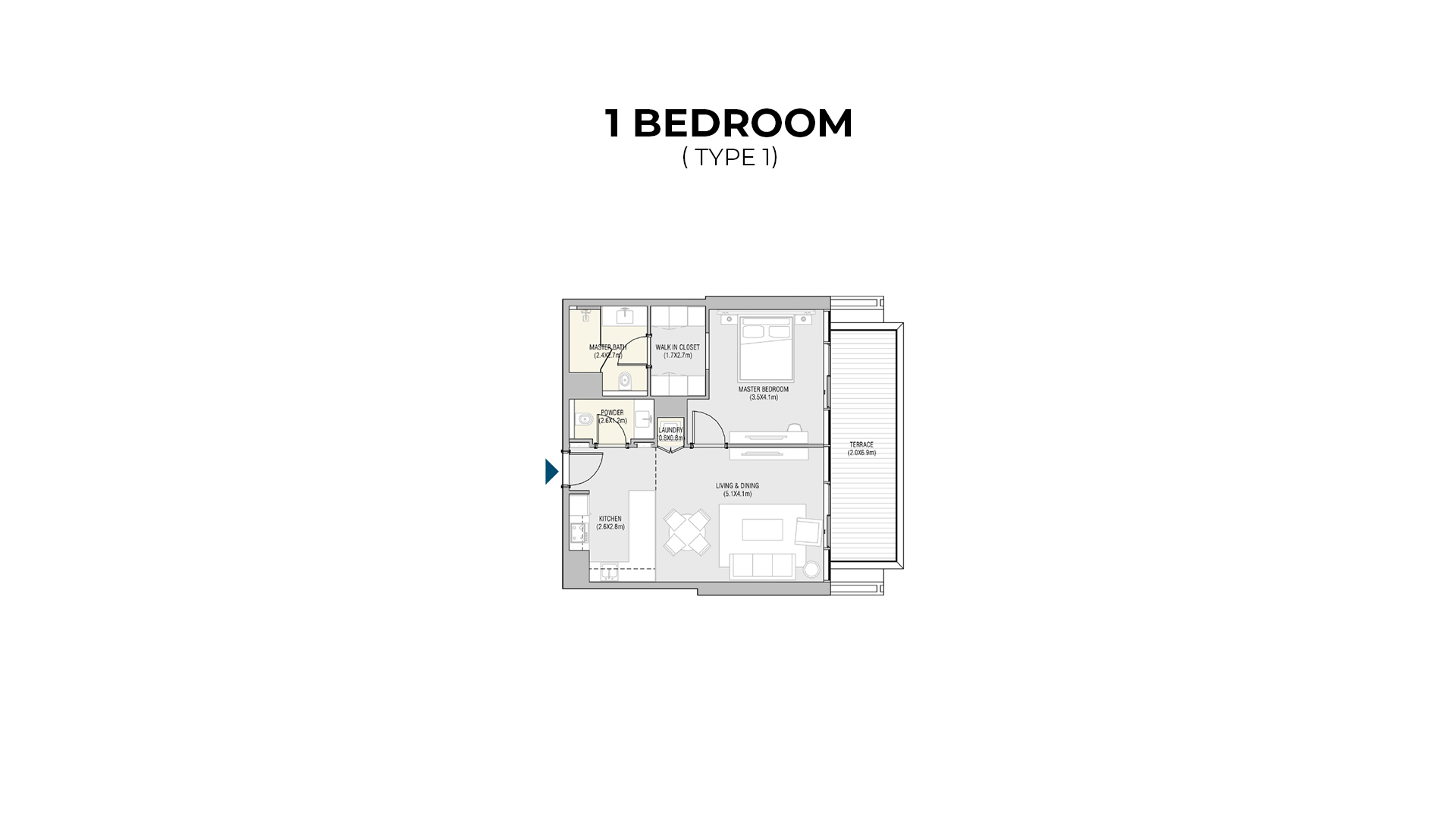 1 Bedroom Floor Plan