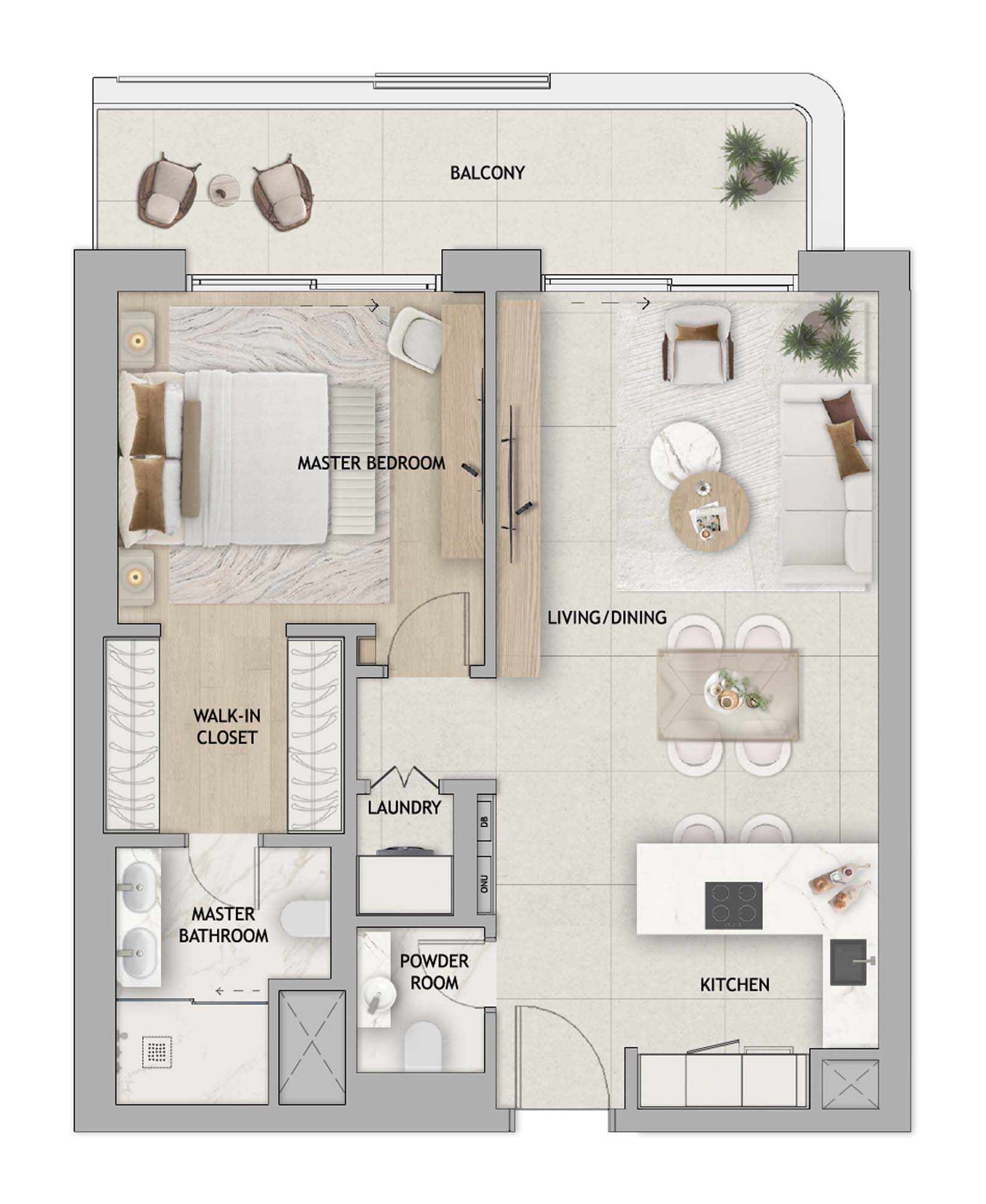 1 Bedroom Floor Plan