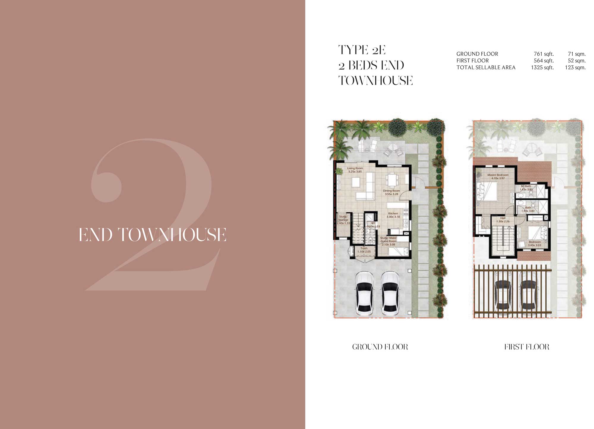 2BR Townhouse Floor Plan