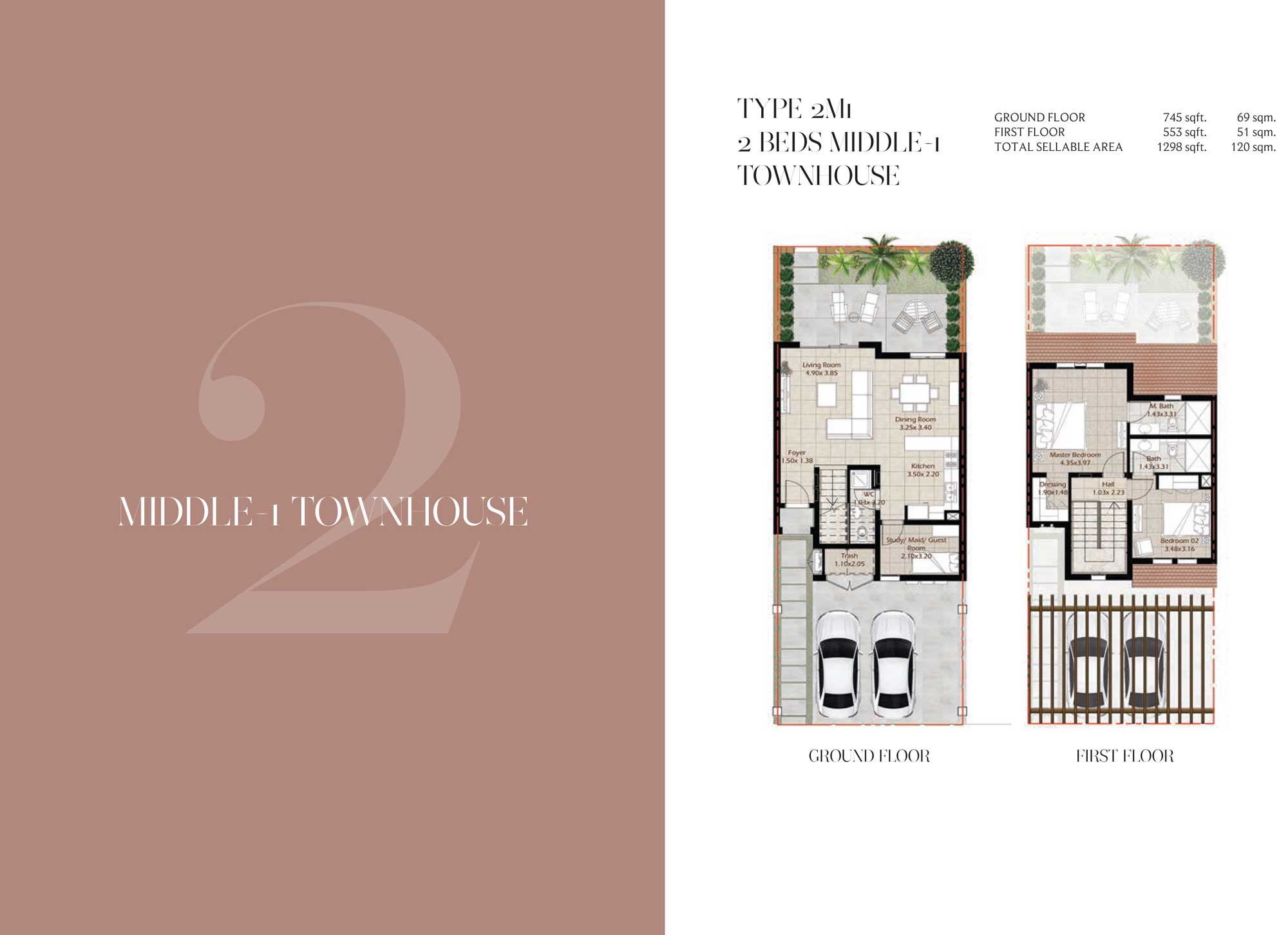 2BR Townhouse Floor Plan