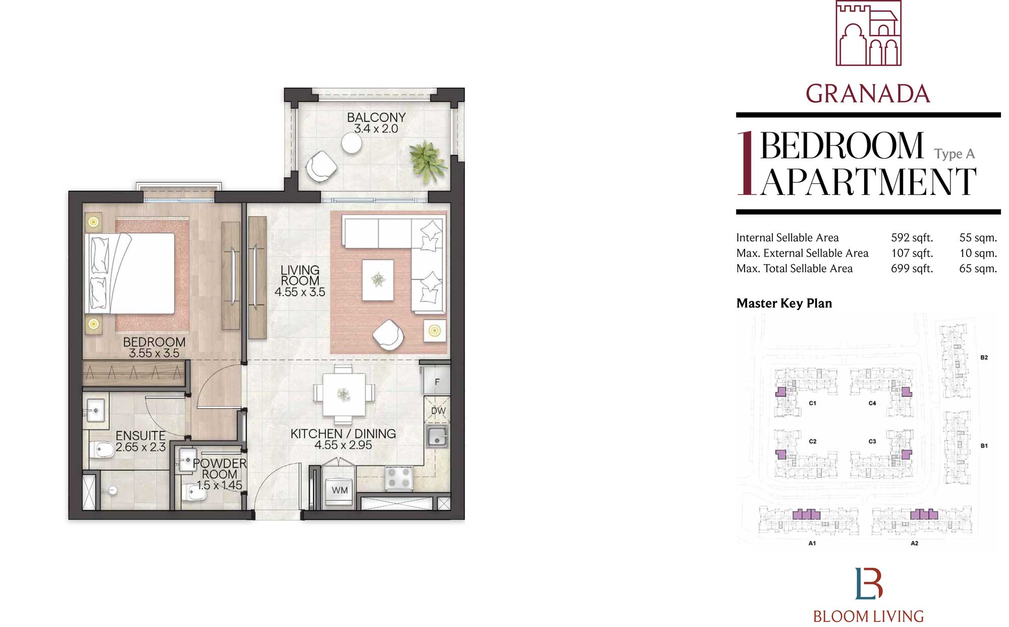 1 Bedroom Floor Plan