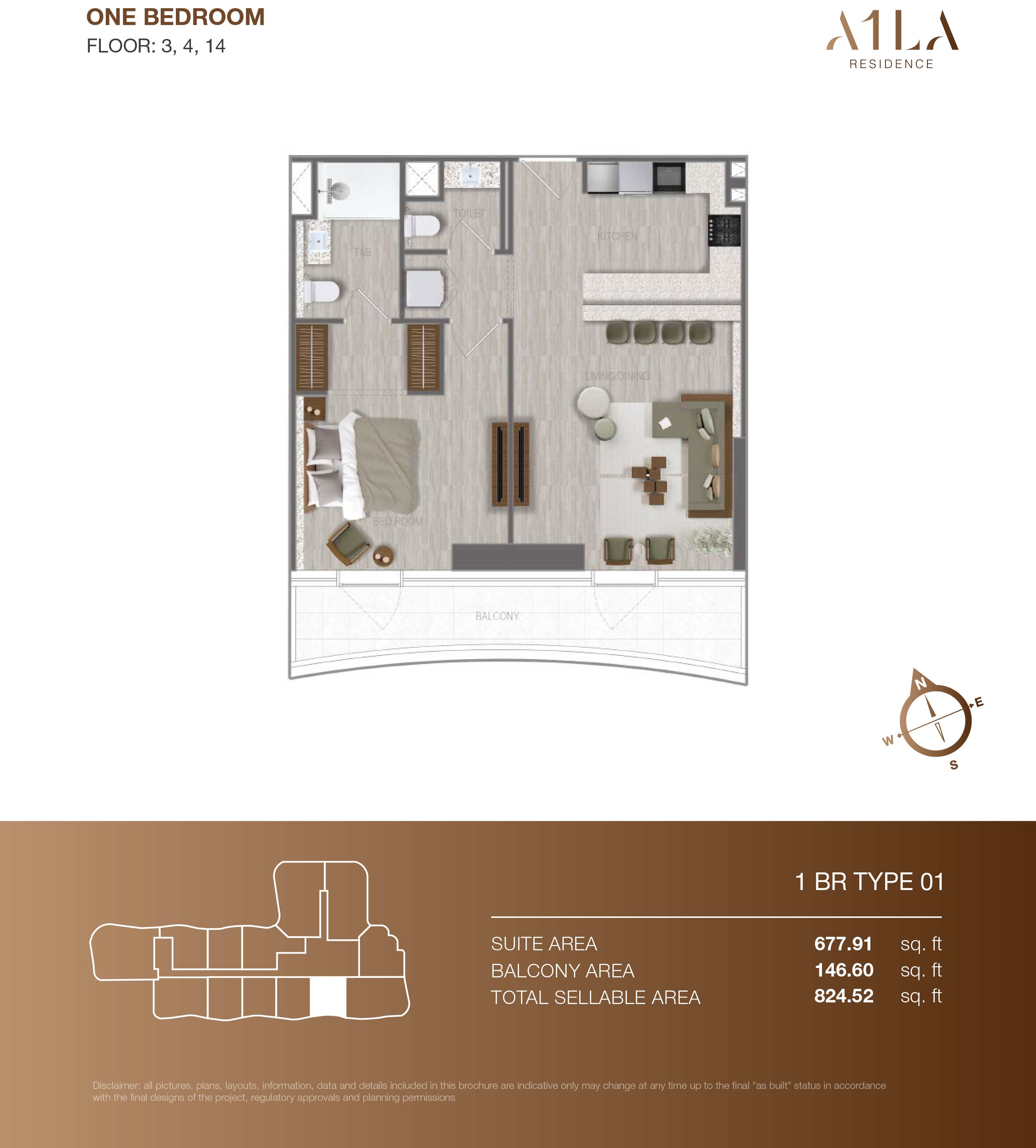 1 Bedroom Floor Plan