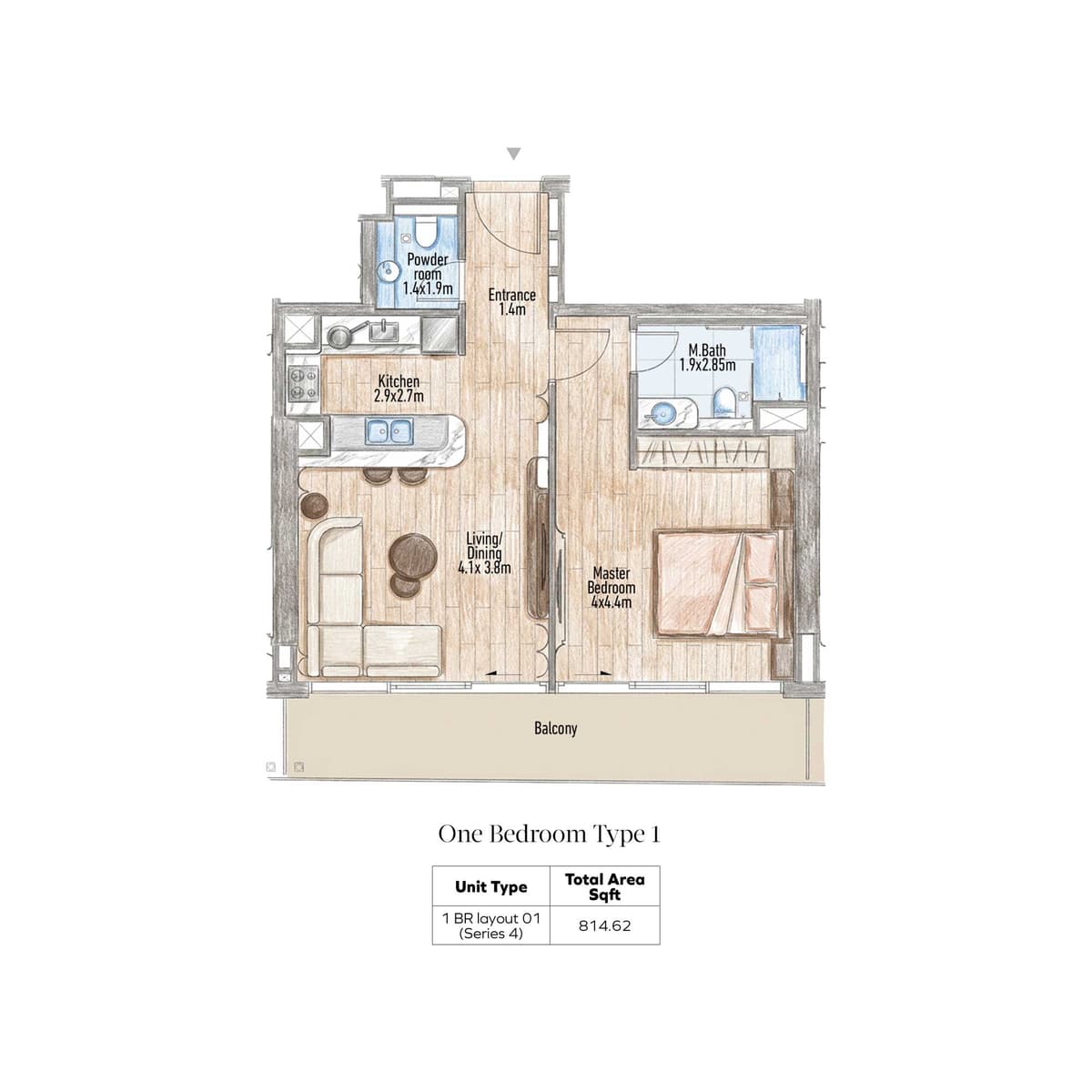 1 Bedroom Floor Plan
