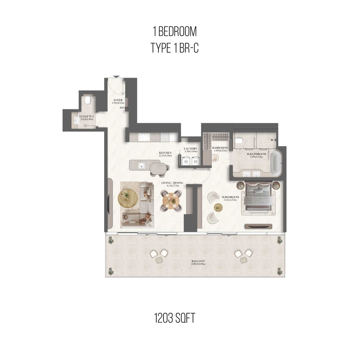 1 Bedroom Floor Plan