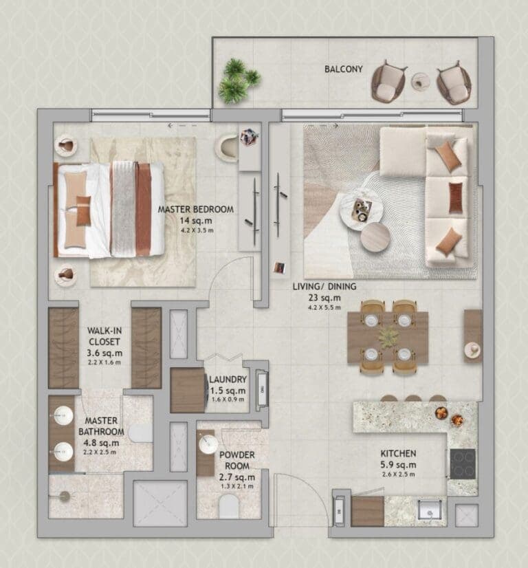 1 Bedroom Floor Plan