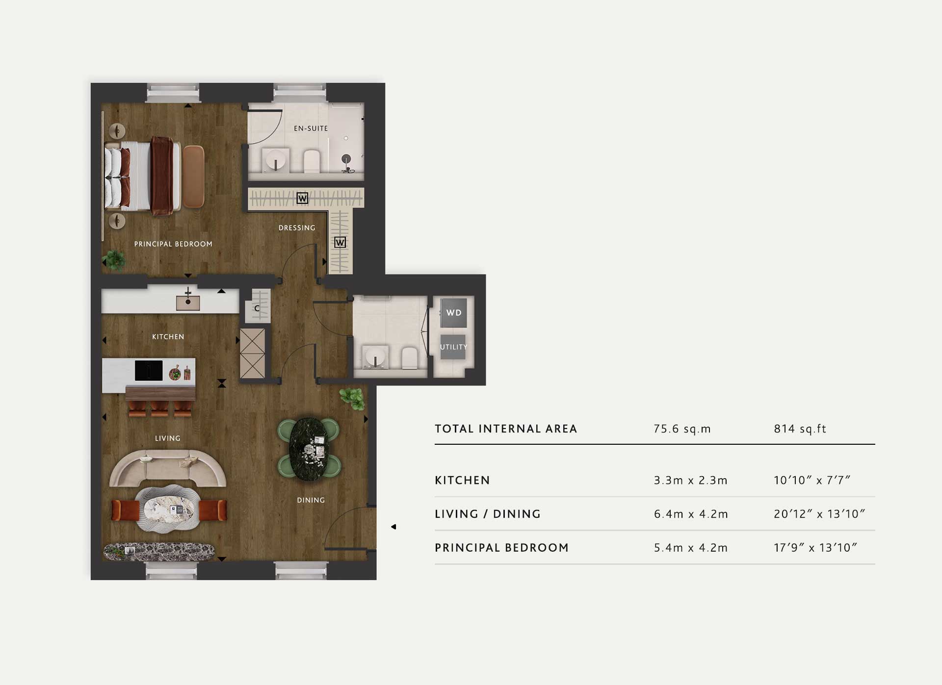 1 Bedroom Floor Plan