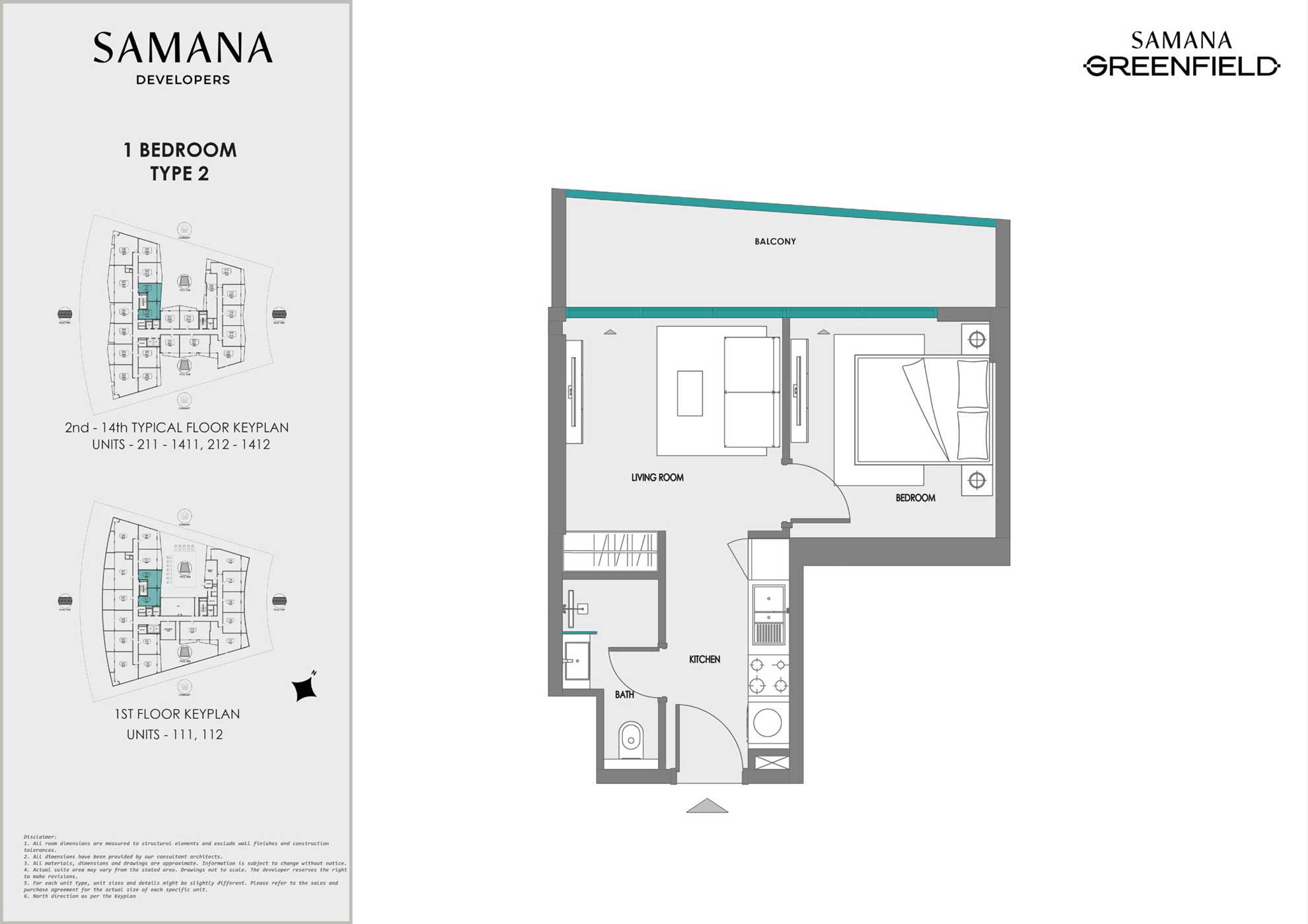 1 Bedroom Floor Plan