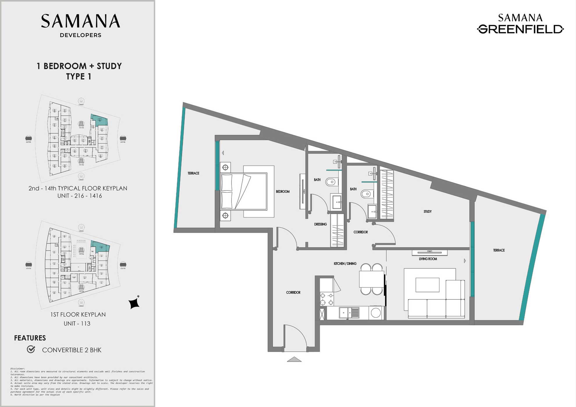 1 Bedroom Floor Plan