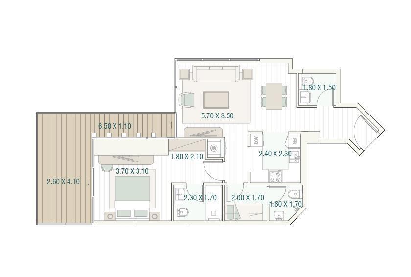 1 Bedroom Floor Plan