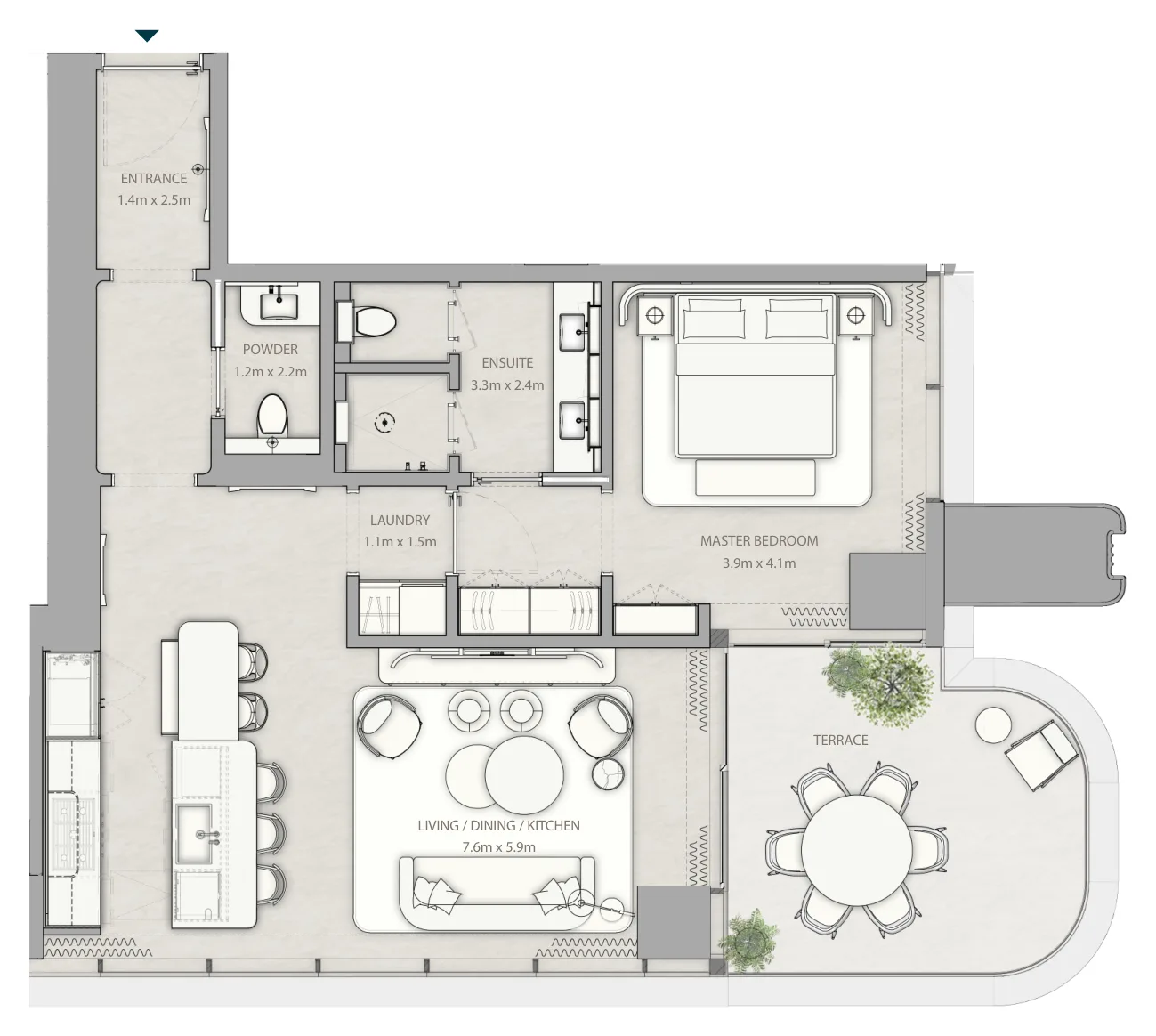 1 Bedroom Floor Plan