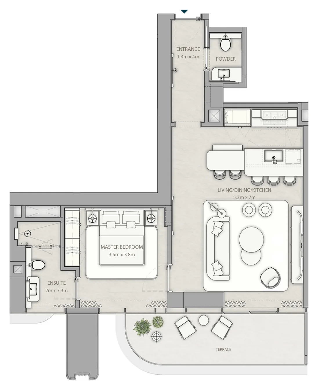 1 Bedroom Floor Plan